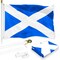 G128 Combo Pack: 6 Feet Tangle Free Spinning Flagpole (White) Scotland Scottish Flag 3x5 ft Printed 150D Brass Grommets (Flag Included) Aluminum Flag Pole